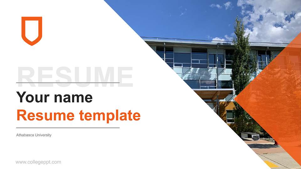 Athabasca University Resume PPT Template16:9 ratio PPT effect preview image