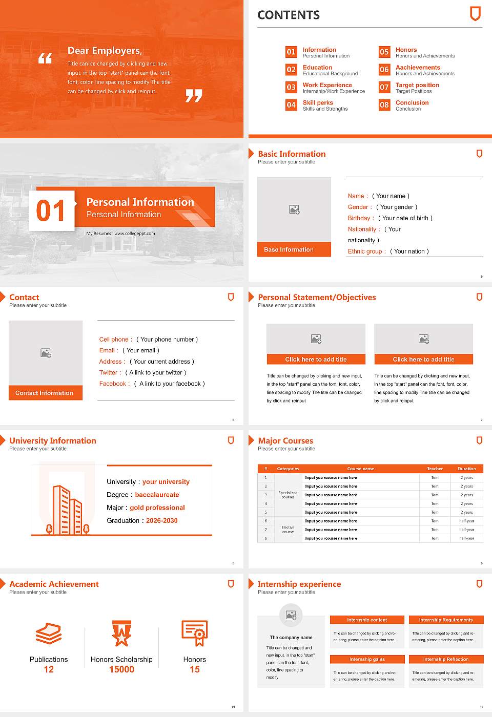 Athabasca University Resume PPT Template16:9 ratio PPT effect preview image2