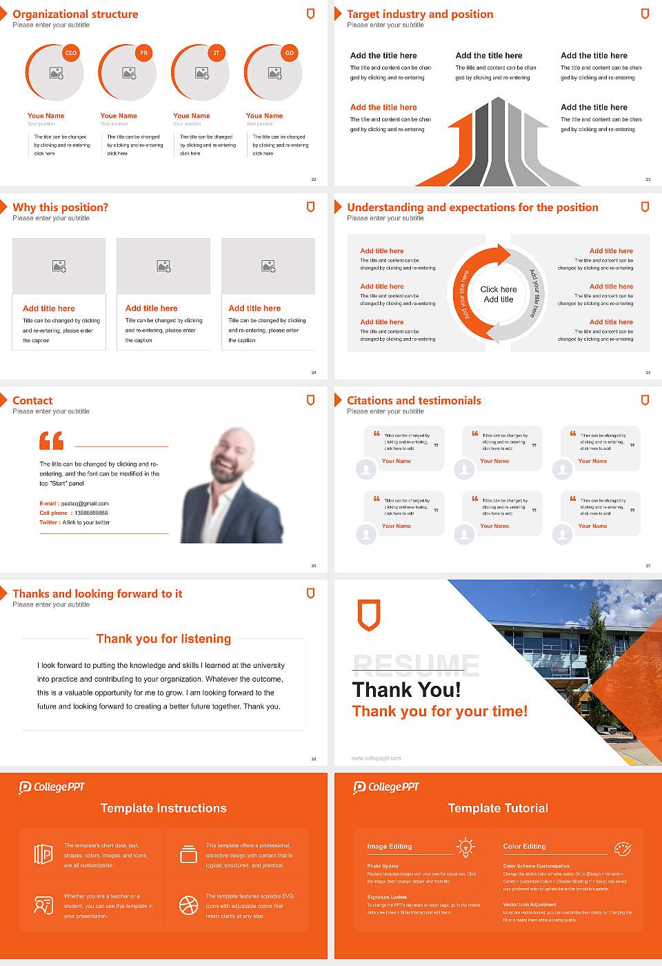 Athabasca University Resume PPT Template16:9 ratio PPT effect preview image4