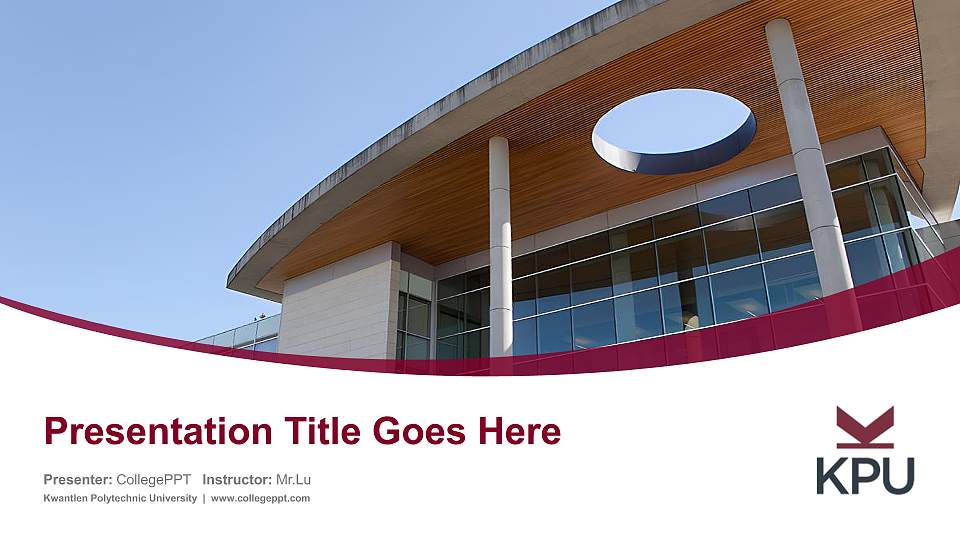 Kwantlen Polytechnic University Course/Courseware Creation PPT Template16:9 ratio PPT effect preview image