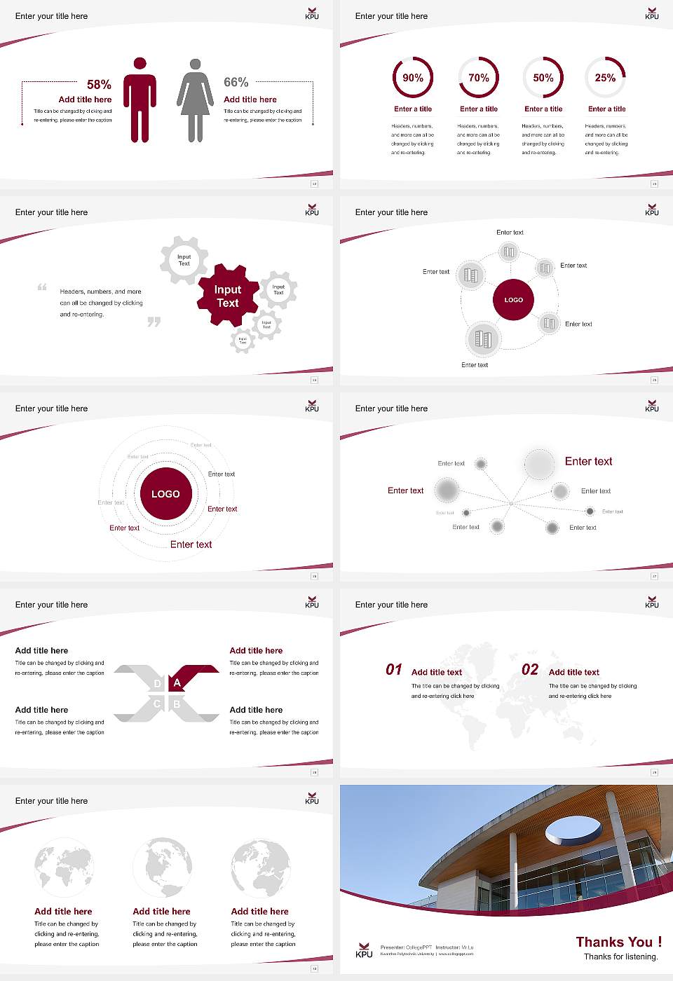 Kwantlen Polytechnic University Course/Courseware Creation PPT Template16:9 ratio PPT effect preview image4