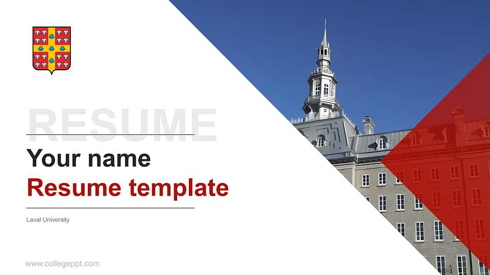 Laval University Resume PPT Template16:9 ratio PPT effect preview image