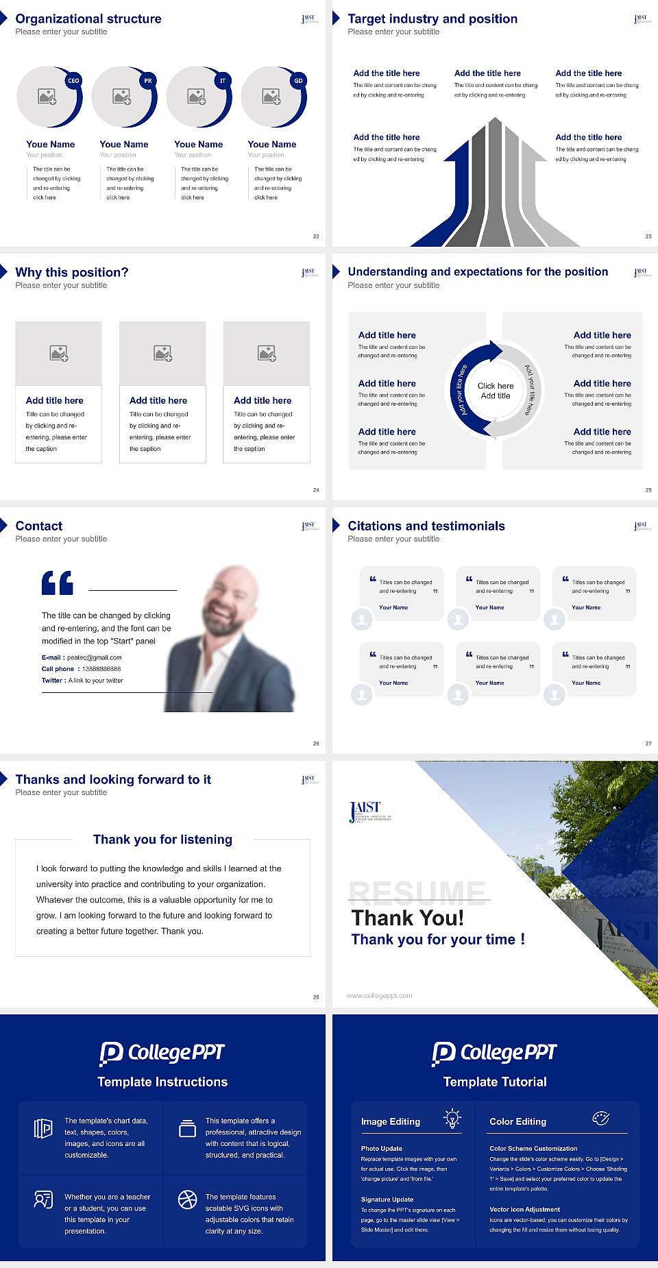 Japan Advanced Institute of Science And Technology Resume PPT Template4:3 ratio PPT effect preview image4