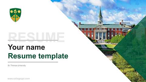 St. Thomas University Resume PPT Template