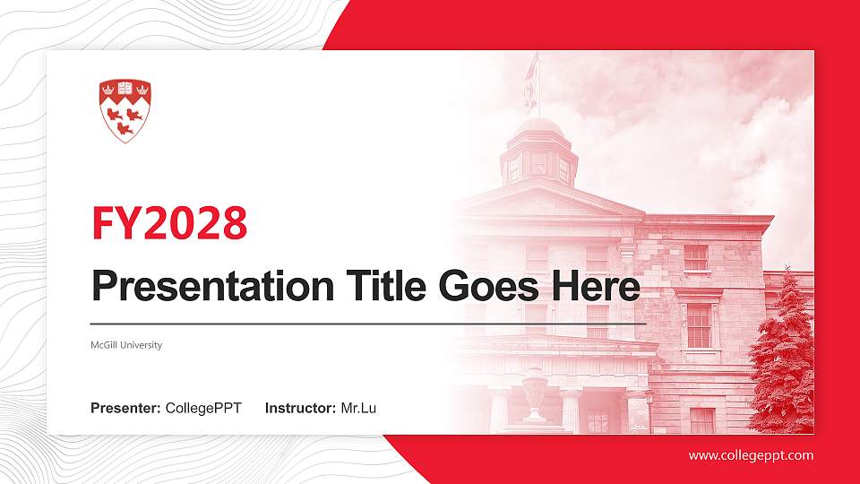 McGill University Academic Presentation/Research Findings Report PPT Template16:9 ratio PPT effect preview image