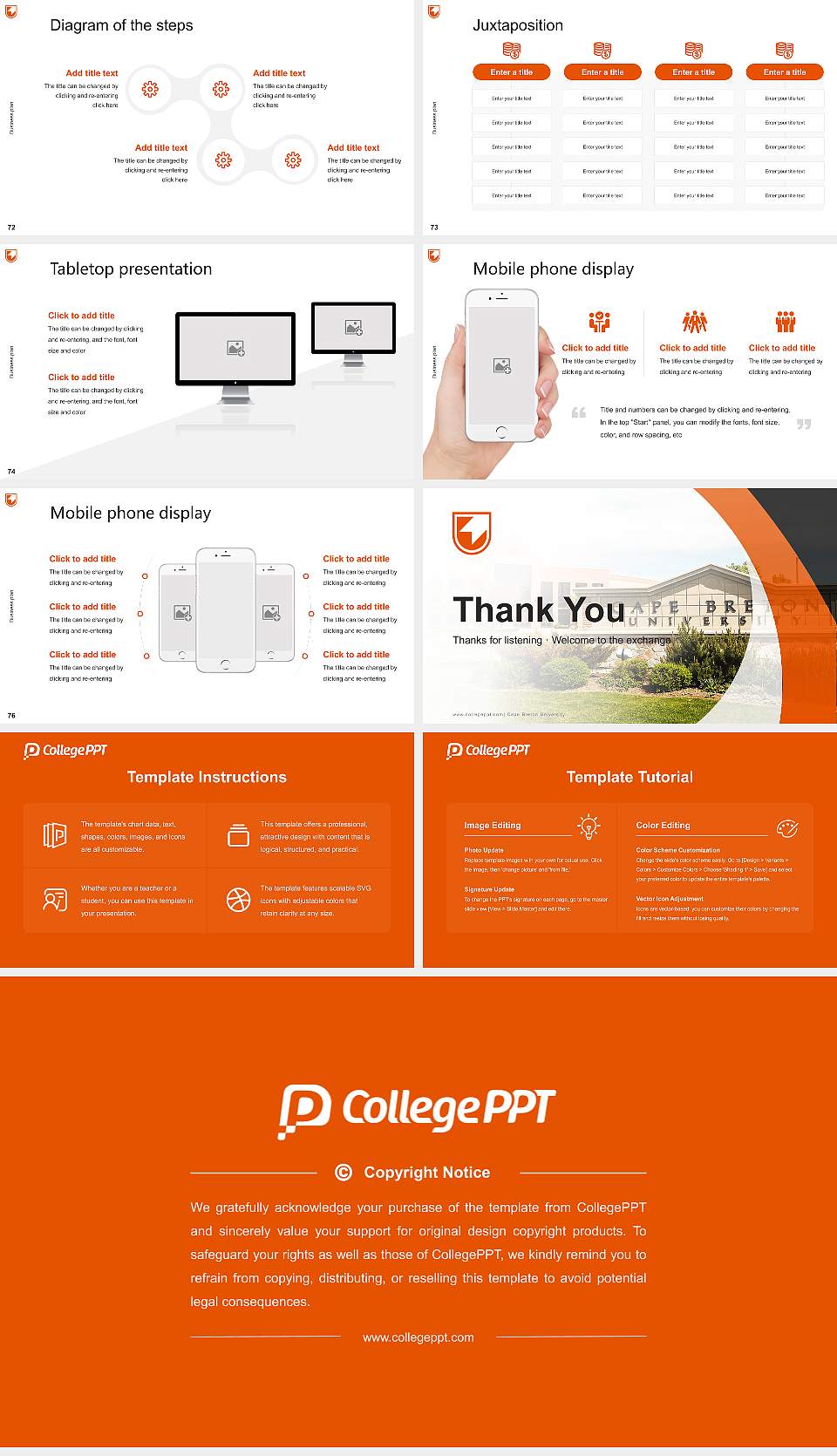 Cape Breton University Competition/Entrepreneurship Contest PPT Template16:9 ratio PPT effect preview image9