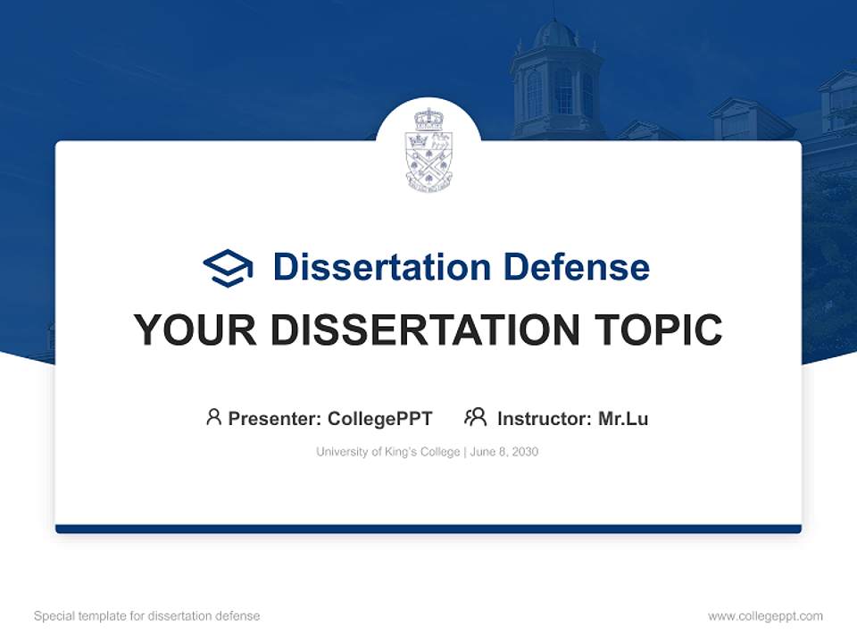 University of King’s College Graduation Thesis Defense PPT Template4:3 ratio PPT effect preview image7