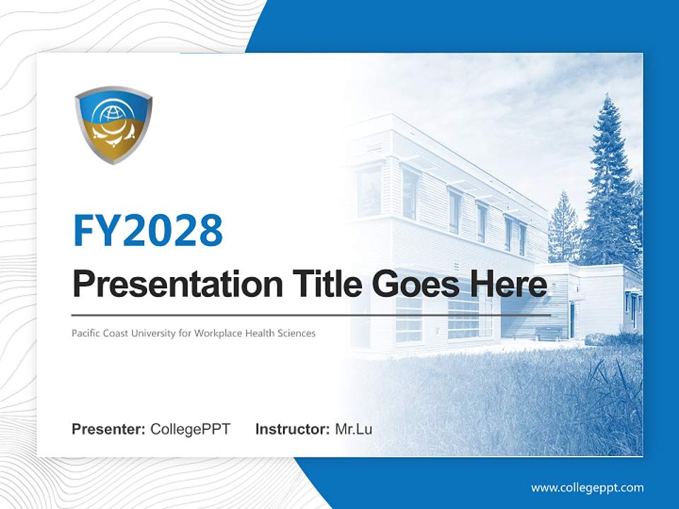 Pacific Coast University for Workplace Health Sciences Academic Presentation/Research Findings Report PPT Template4:3 ratio PPT effect preview image5