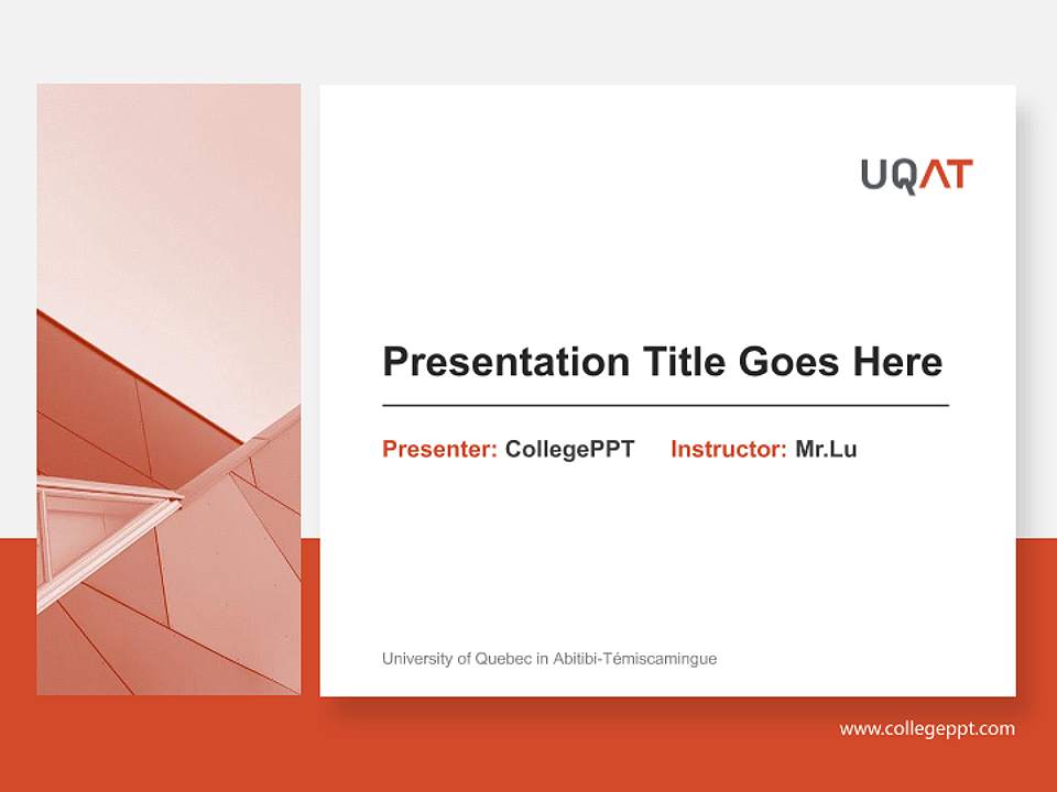 University of Quebec in Abitibi-Témiscamingue General Purpose PPT Template4:3 ratio PPT effect preview image1