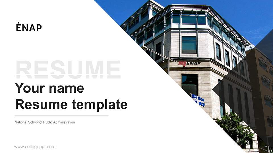 National School of Public Administration Resume PPT Template16:9 ratio PPT effect preview image