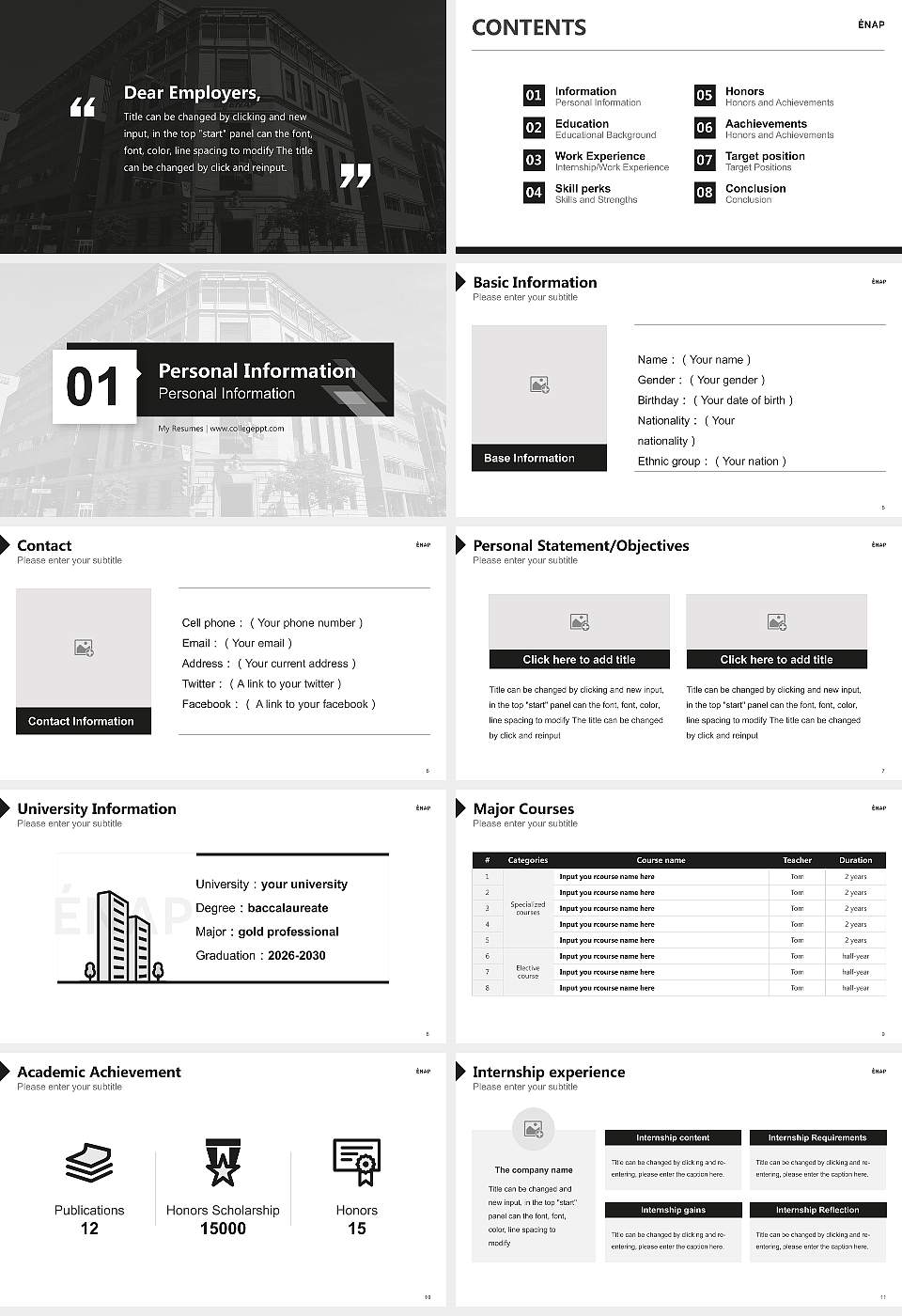 National School of Public Administration Resume PPT Template16:9 ratio PPT effect preview image2
