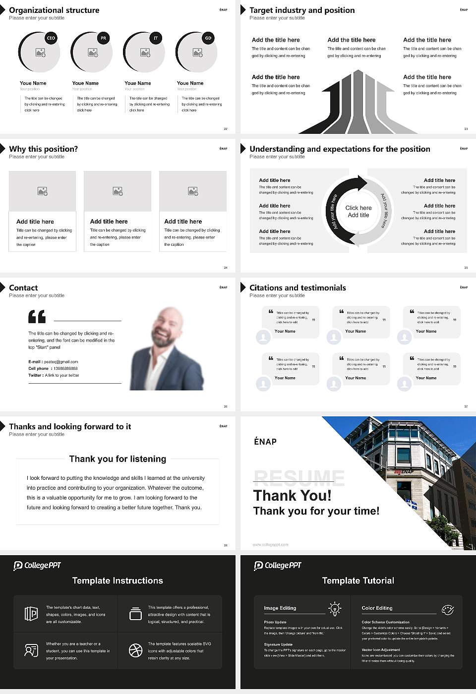 National School of Public Administration Resume PPT Template16:9 ratio PPT effect preview image4