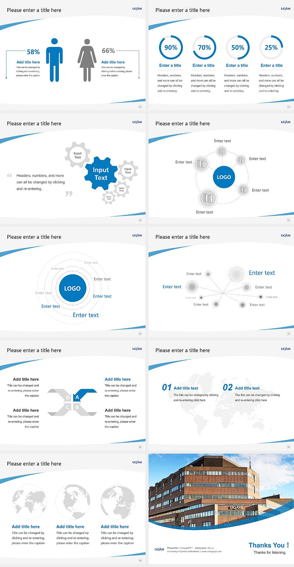 University of Quebec at Montreal Course/Courseware Creation PPT Template4:3 ratio PPT effect preview image4