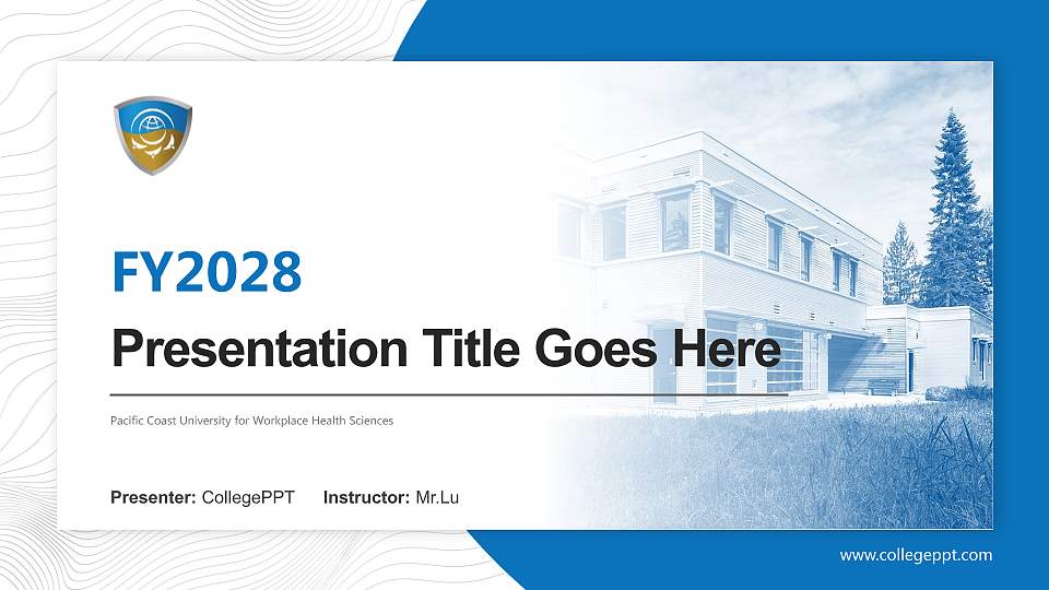 Pacific Coast University for Workplace Health Sciences Academic Presentation/Research Findings Report PPT Template16:9 ratio PPT effect preview image