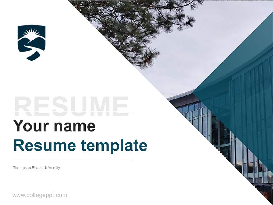 Thompson Rivers University Resume PPT Template4:3 ratio PPT effect preview image5
