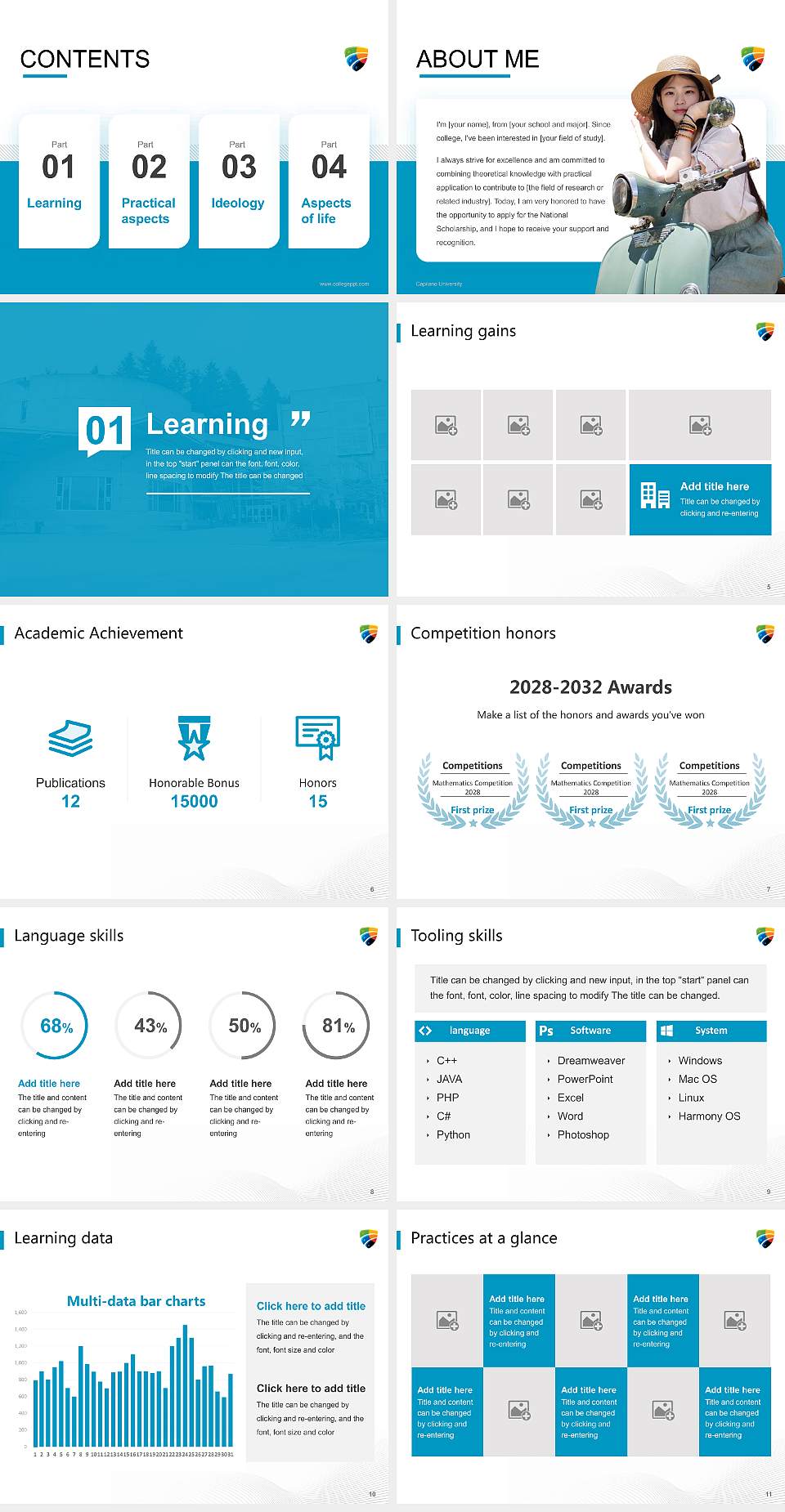 Capilano University National Scholarship Defense PPT Template4:3 ratio PPT effect preview image2