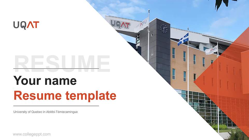 University of Quebec in Abitibi-Témiscamingue Resume PPT Template16:9 ratio PPT effect preview image