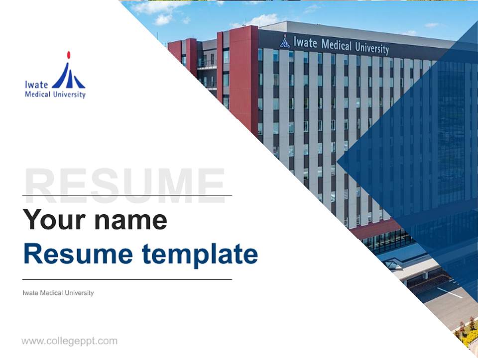 Iwate Medical University Resume PPT Template4:3 ratio PPT effect preview image5