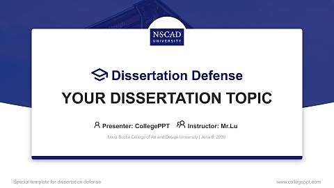 Nova Scotia College of Art and Design University Graduation Thesis Defense PPT Template