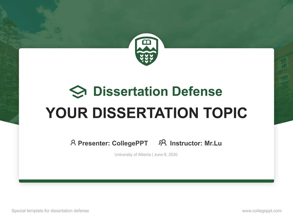 University of Alberta Graduation Thesis Defense PPT Template4:3 ratio PPT effect preview image7