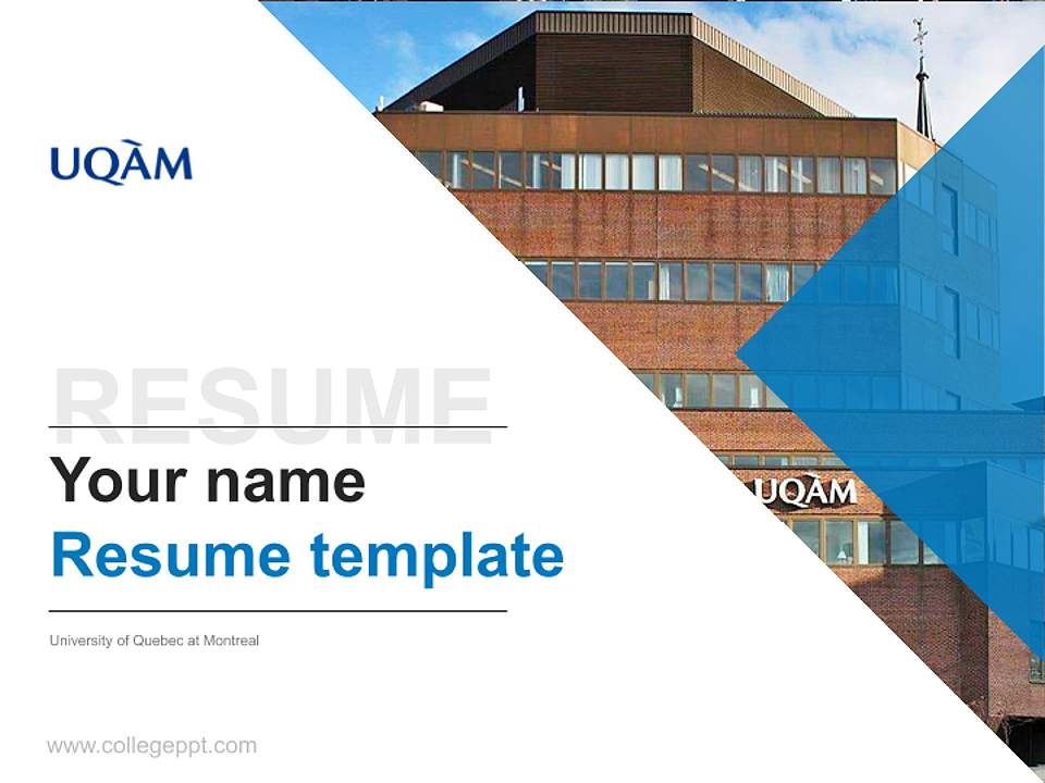 University of Quebec at Montreal Resume PPT Template4:3 ratio PPT effect preview image5