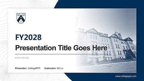 Brandon University Academic Presentation/Research Findings Report PPT Template