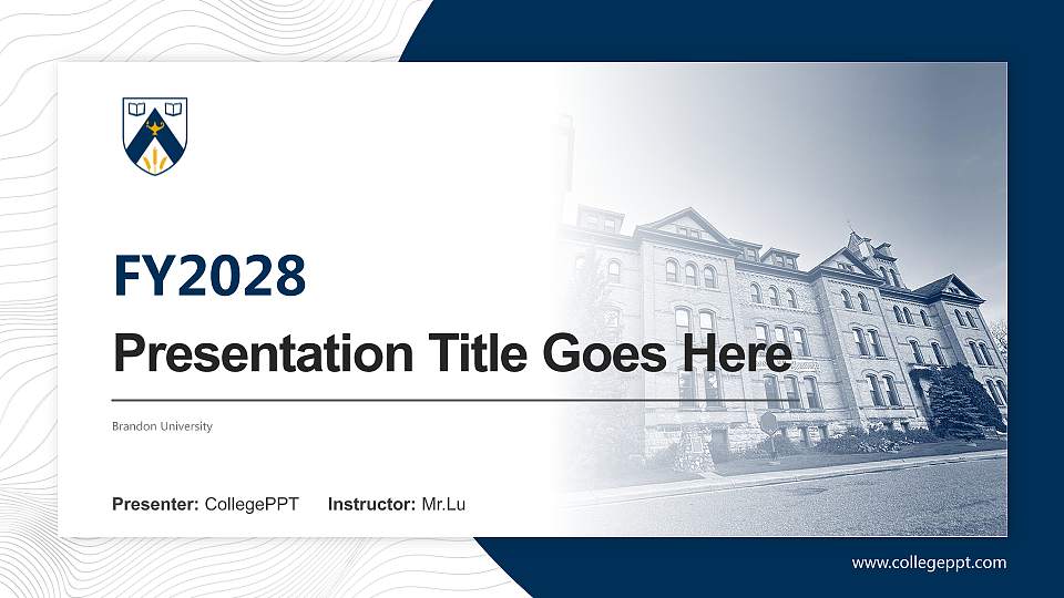 Brandon University Academic Presentation/Research Findings Report PPT Template16:9 ratio PPT effect preview image