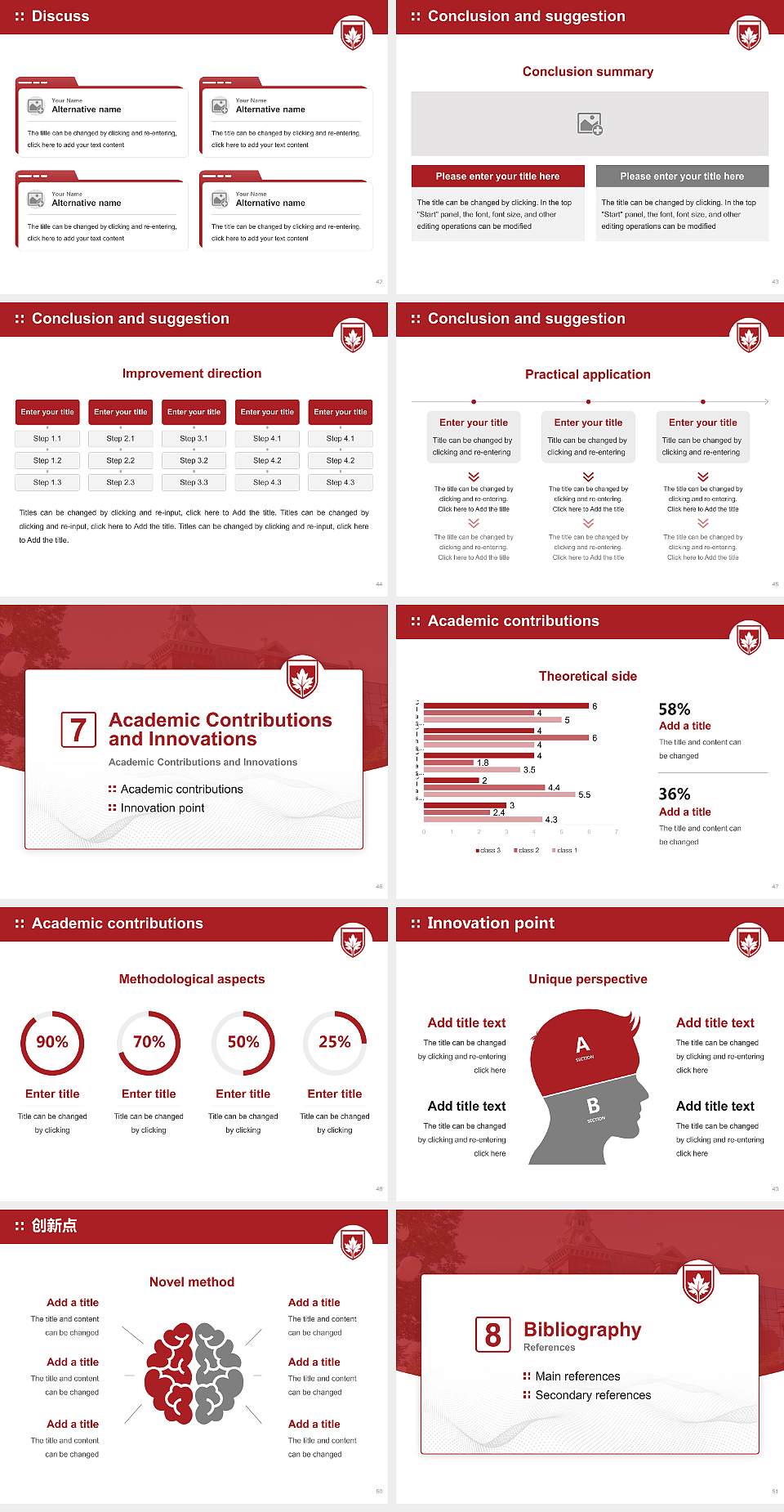 University of Fredericton Graduation Thesis Defense PPT Template4:3 ratio PPT effect preview image6