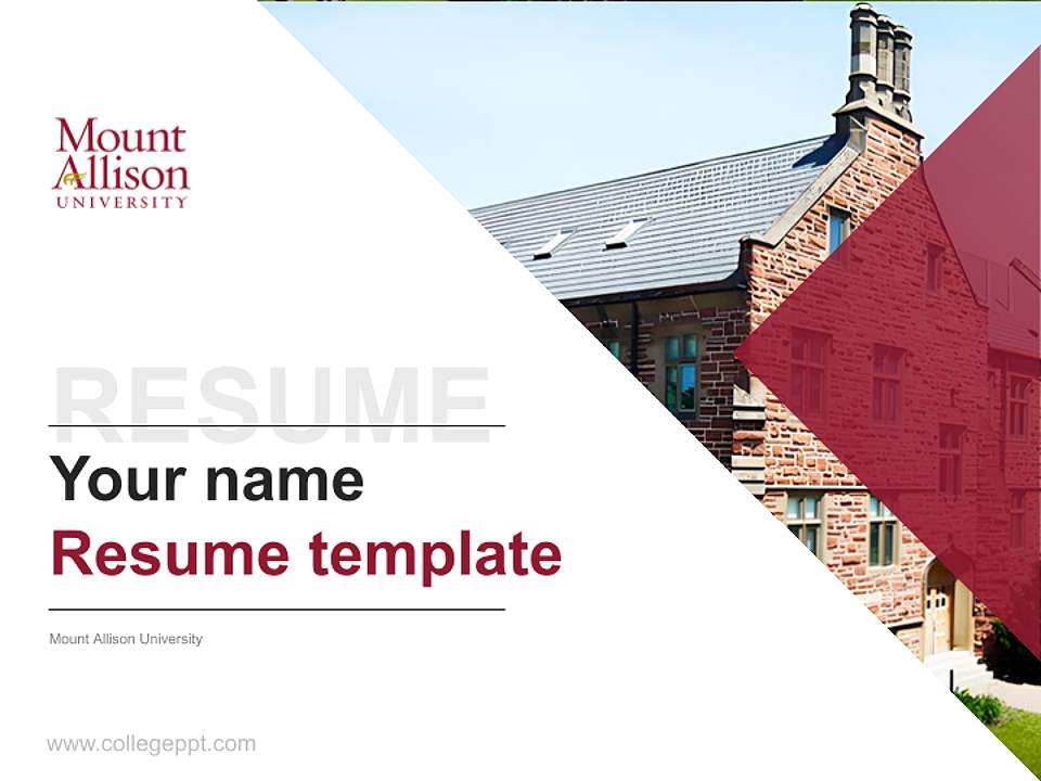 Mount Allison University Resume PPT Template4:3 ratio PPT effect preview image5
