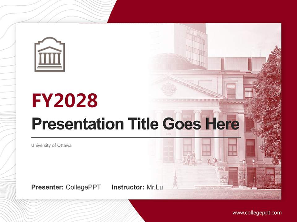 University of Ottawa Academic Presentation/Research Findings Report PPT Template4:3 ratio PPT effect preview image5