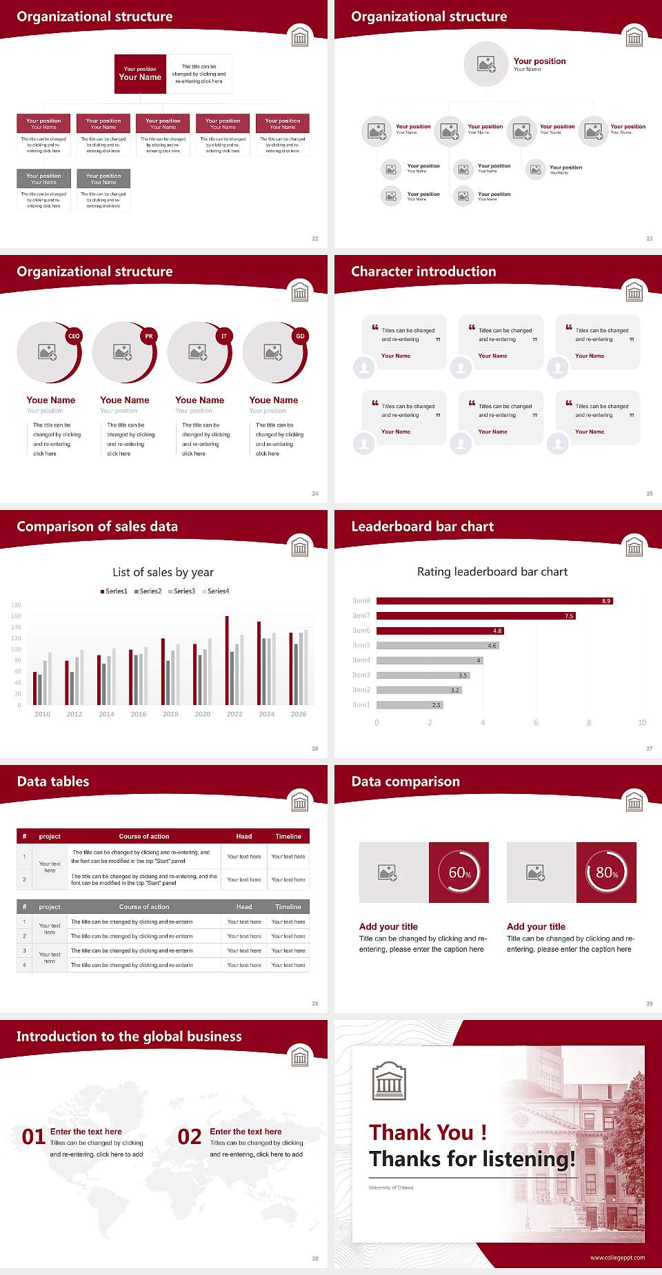 University of Ottawa Academic Presentation/Research Findings Report PPT Template4:3 ratio PPT effect preview image4