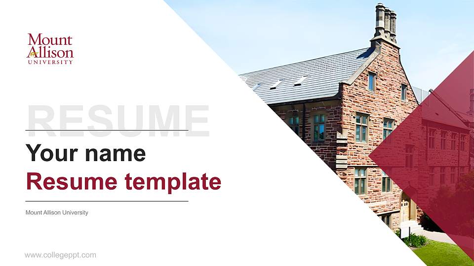 Mount Allison University Resume PPT Template16:9 ratio PPT effect preview image