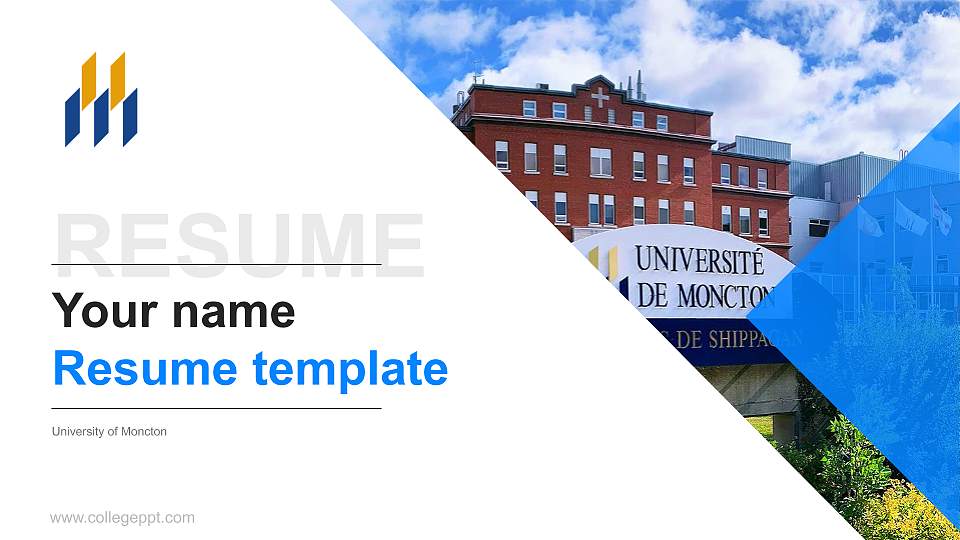 University of Moncton Resume PPT Template16:9 ratio PPT effect preview image