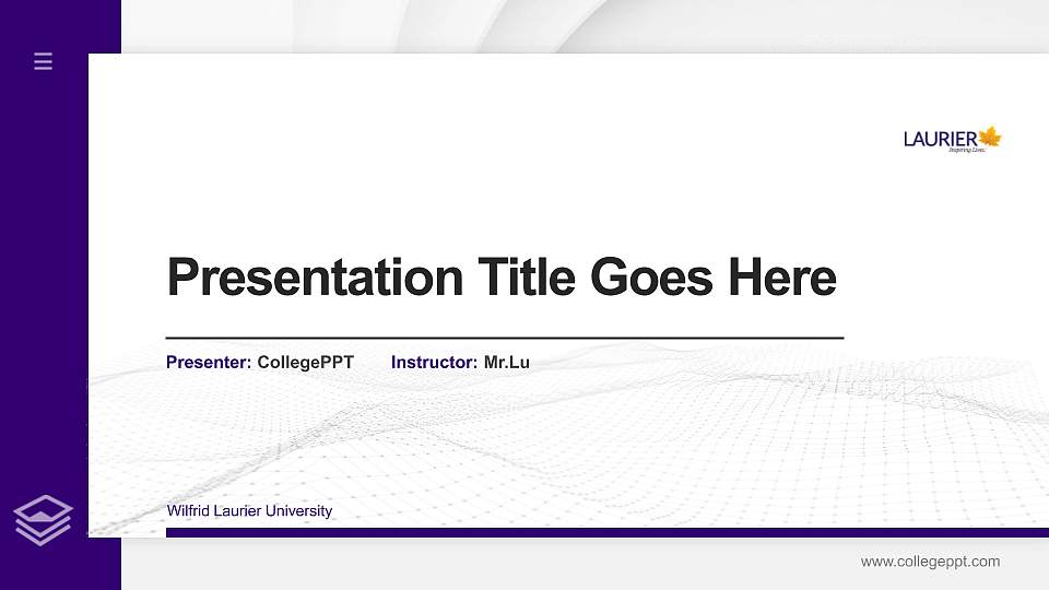 Wilfrid Laurier University Thesis Proposal/Graduation Defense PPT Template16:9 ratio PPT effect preview image