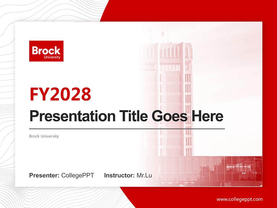 Brock University Academic Presentation/Research Findings Report PPT Template4:3 ratio PPT effect preview image5