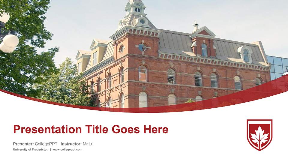 University of Fredericton Course/Courseware Creation PPT Template16:9 ratio PPT effect preview image