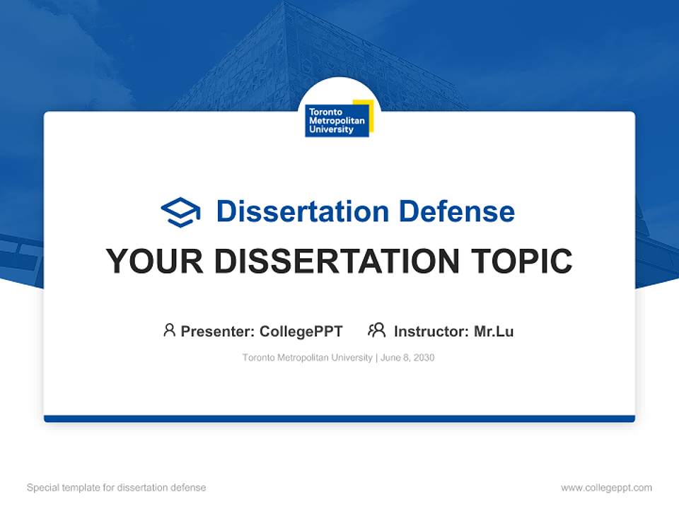 Toronto Metropolitan University Graduation Thesis Defense PPT Template4:3 ratio PPT effect preview image7