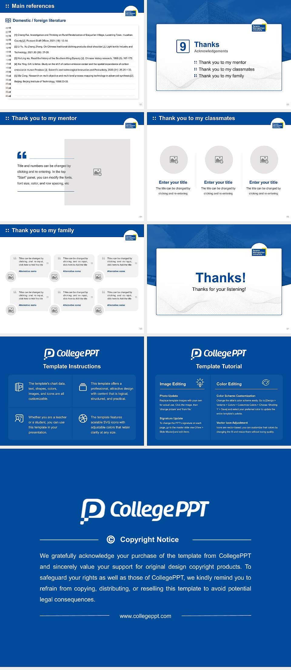 Toronto Metropolitan University Graduation Thesis Defense PPT Template4:3 ratio PPT effect preview image7