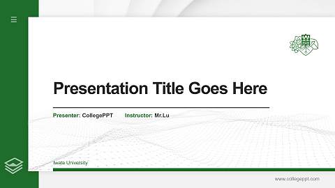 Iwate University Thesis Proposal/Graduation Defense PPT Template