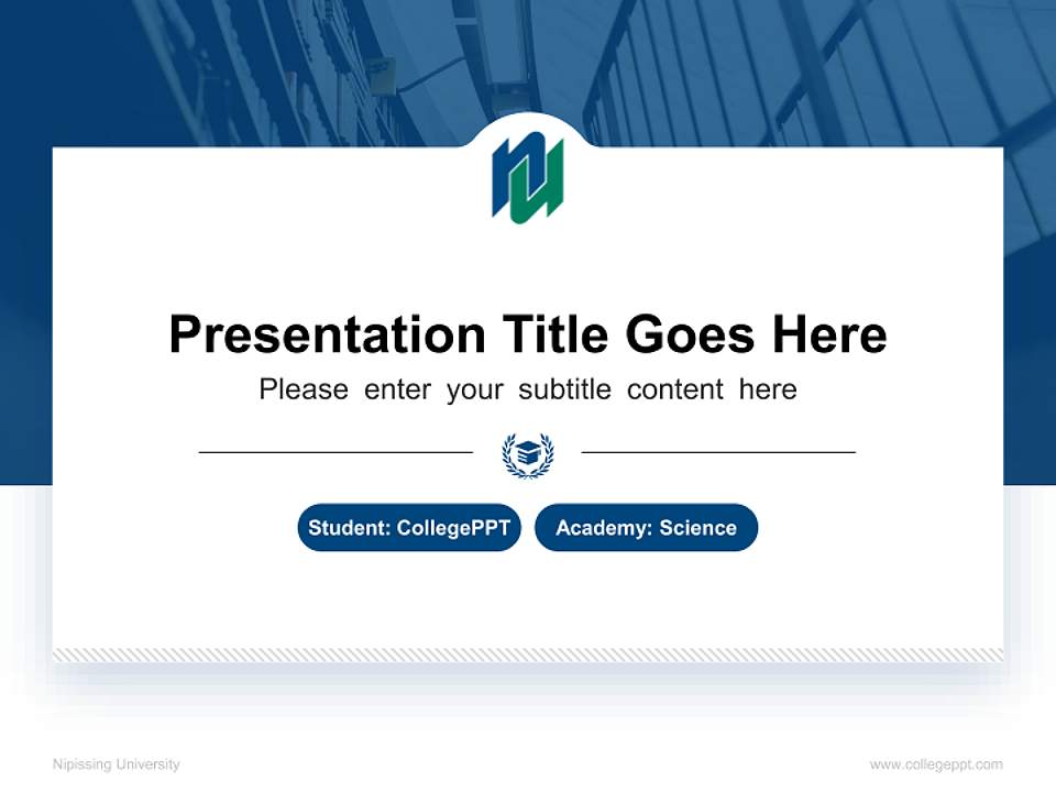 Nipissing University National Scholarship Defense PPT Template4:3 ratio PPT effect preview image4