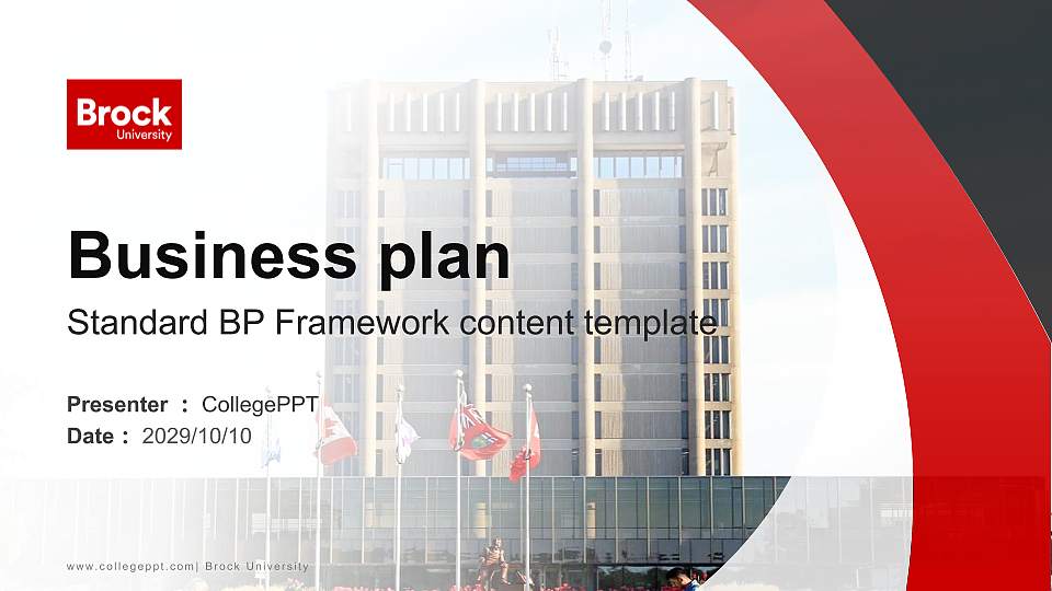 Brock University Competition/Entrepreneurship Contest PPT Template16:9 ratio PPT effect preview image