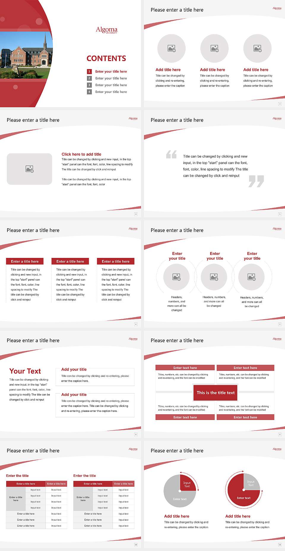 Algoma University Course/Courseware Creation PPT Template4:3 ratio PPT effect preview image2