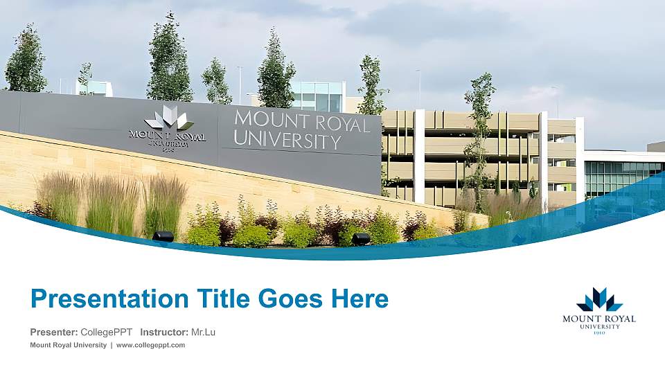 Mount Royal University Course/Courseware Creation PPT Template16:9 ratio PPT effect preview image
