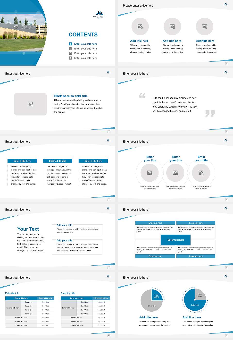 Mount Royal University Course/Courseware Creation PPT Template16:9 ratio PPT effect preview image2