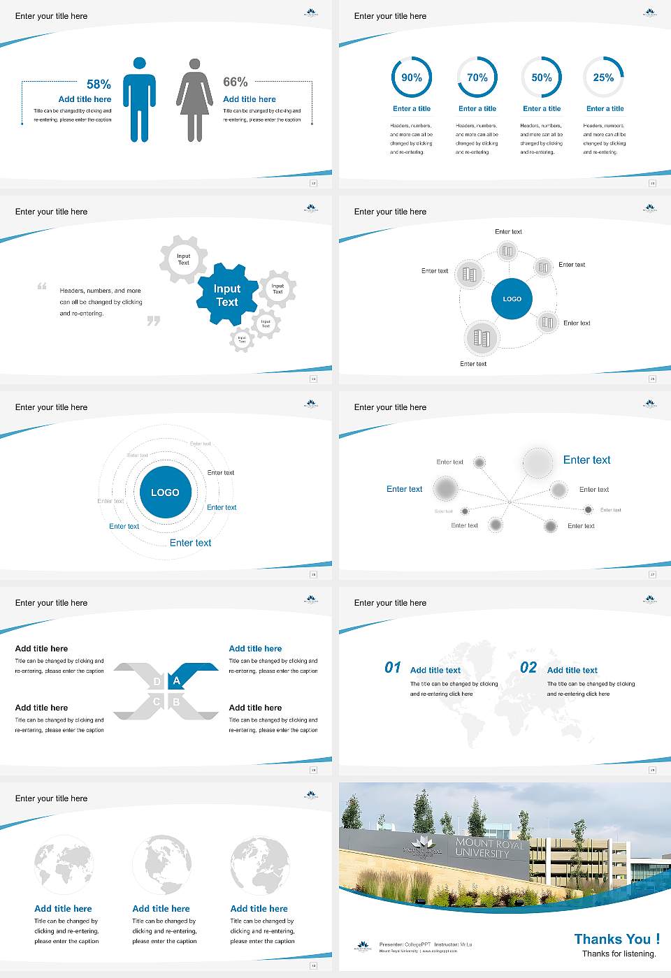 Mount Royal University Course/Courseware Creation PPT Template16:9 ratio PPT effect preview image4