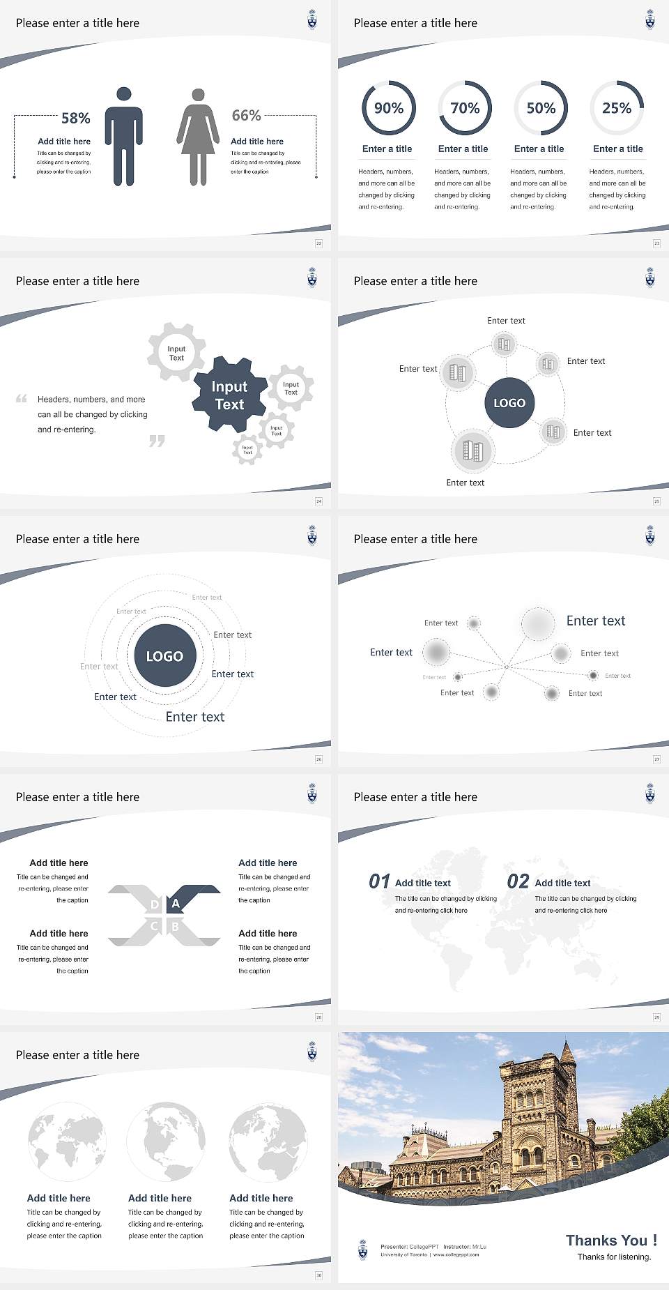 University of Toronto Course/Courseware Creation PPT Template4:3 ratio PPT effect preview image4