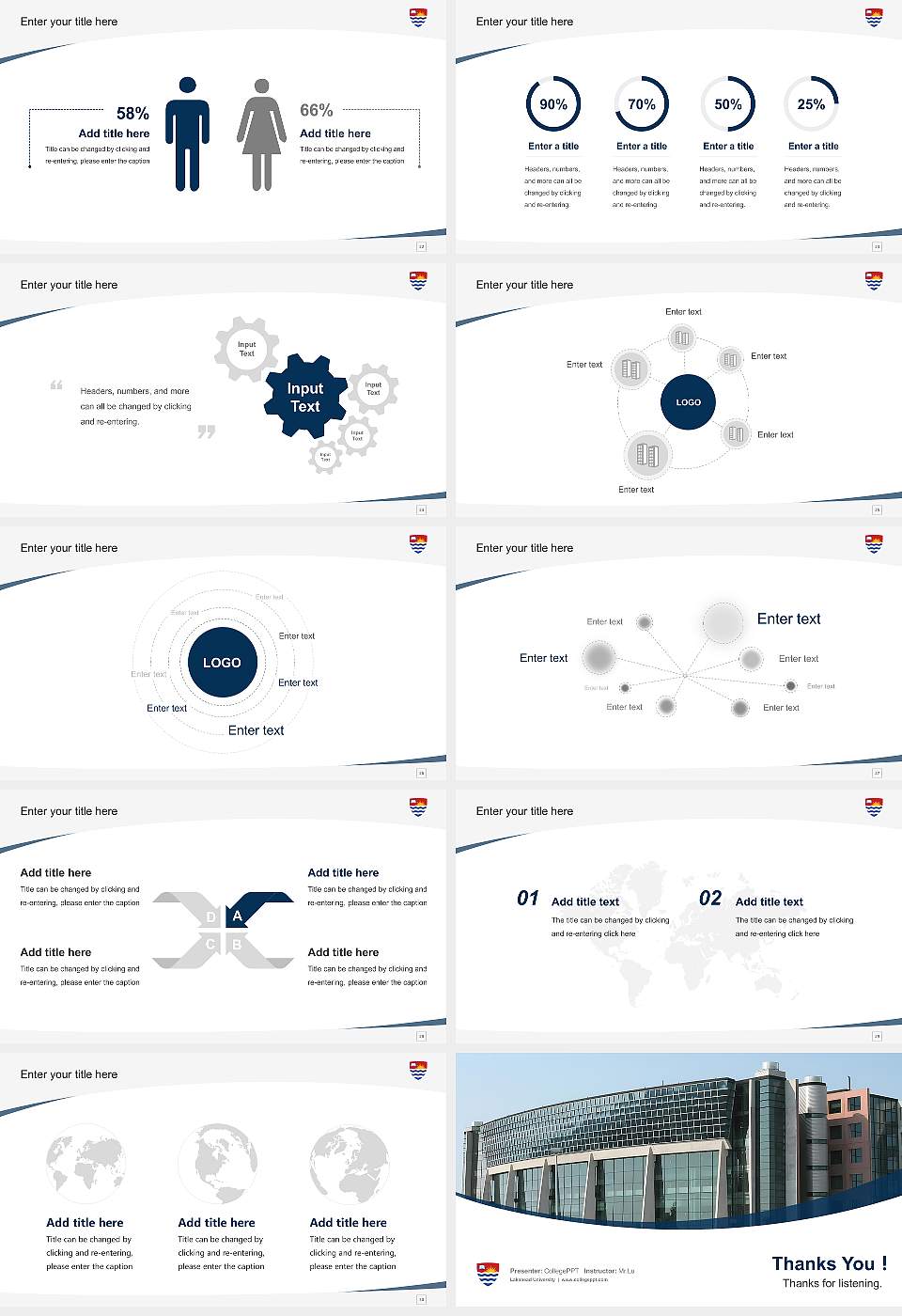 Lakehead University Course/Courseware Creation PPT Template16:9 ratio PPT effect preview image4