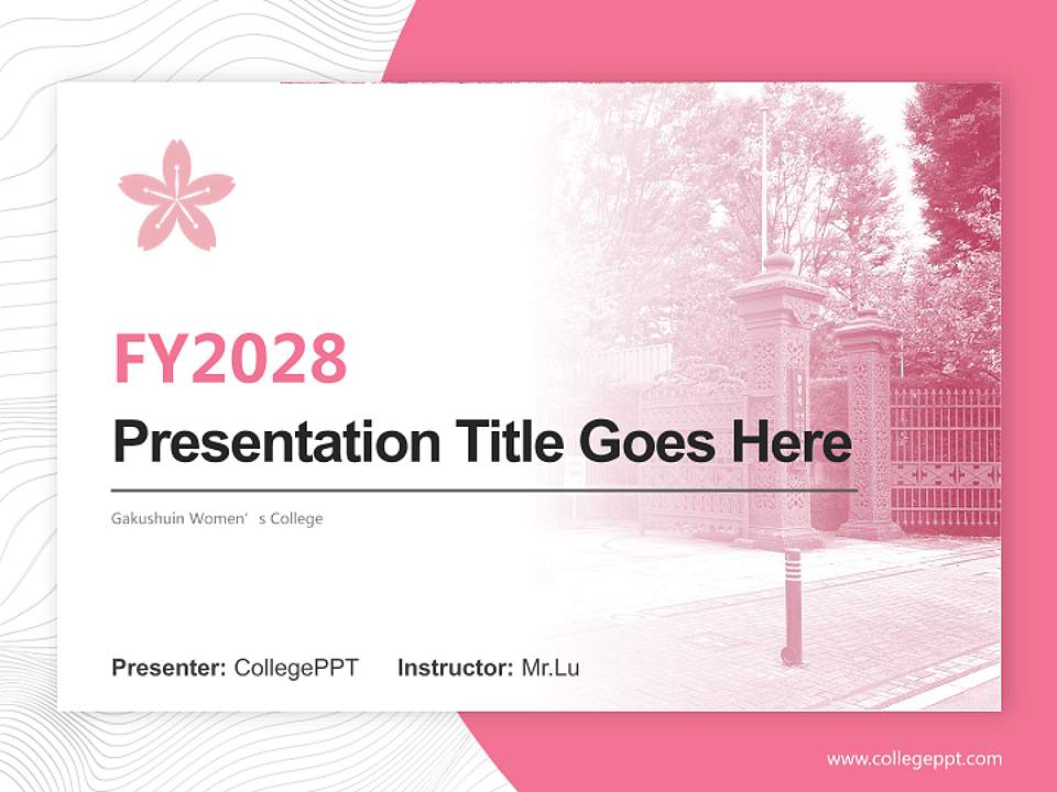 Gakushuin Women’s College Academic Presentation/Research Findings Report PPT Template4:3 ratio PPT effect preview image5