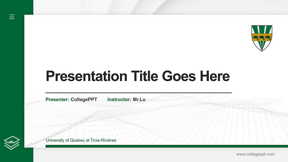 University of Quebec at Trois-Rivières Thesis Proposal/Graduation Defense PPT Template16:9 ratio PPT effect preview image