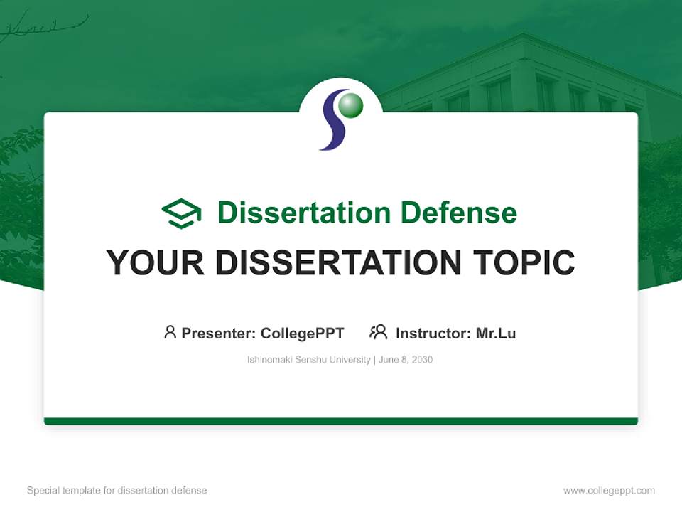 Ishinomaki Senshu University Graduation Thesis Defense PPT Template4:3 ratio PPT effect preview image7
